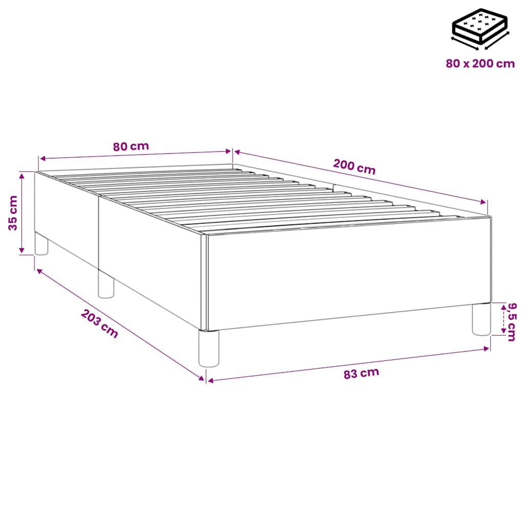 Bettgestell Rosa 80x200 cm Samt