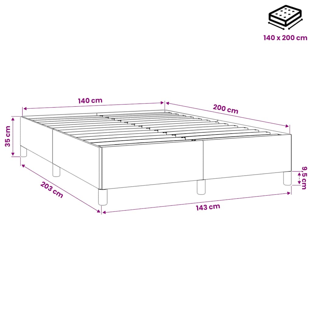 Bettgestell ohne Matratze Dunkelblau 140x200 cm Samt
