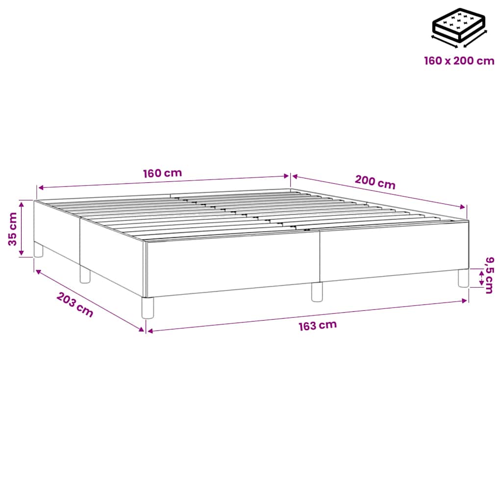 Bettgestell Rosa 160x200 cm Samt