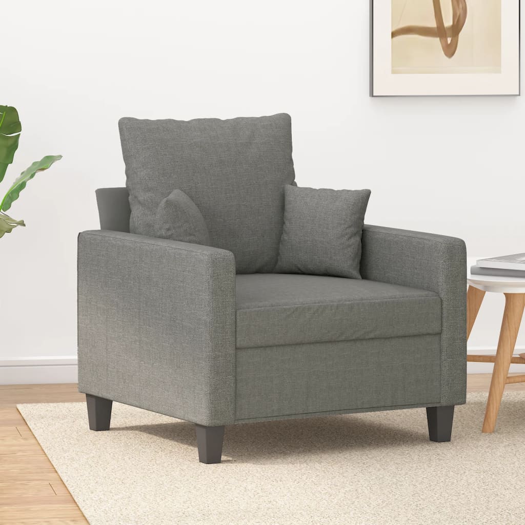 Sofasessel Dunkelgrau 60 cm Stoff