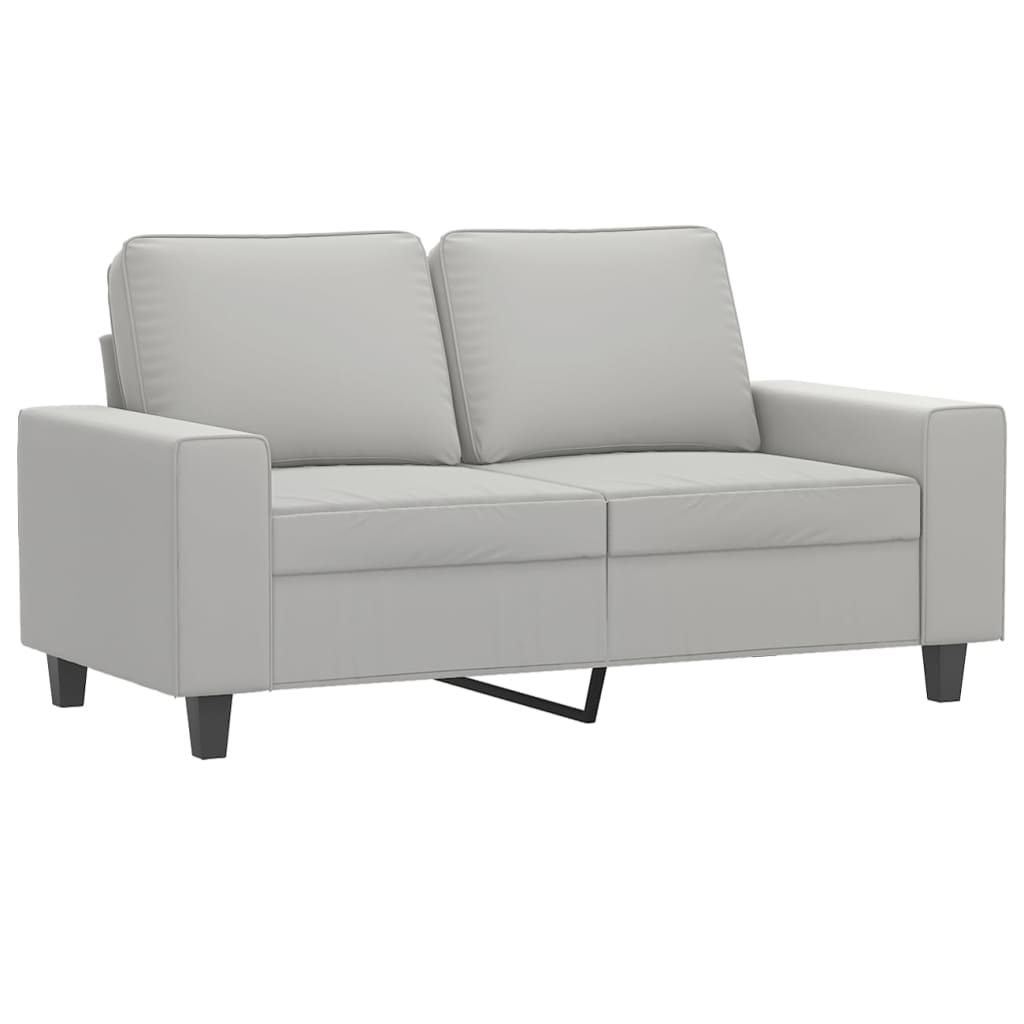 2-Sitzer-Sofa Hellgrau 120 cm Mikrofasergewebe