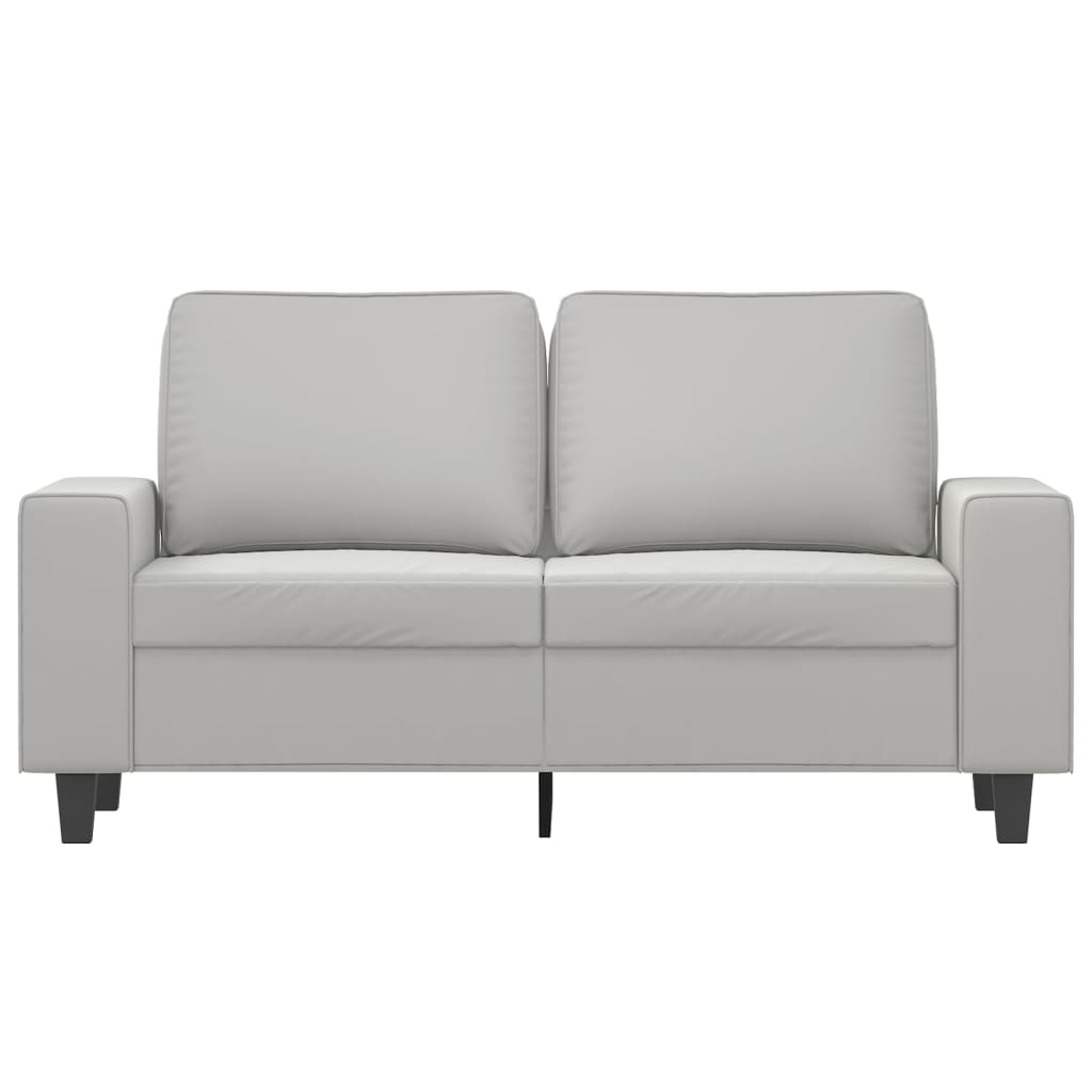 2-Sitzer-Sofa Hellgrau 120 cm Mikrofasergewebe