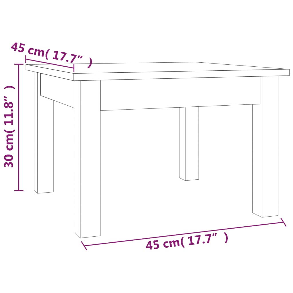 Couchtisch 45x45x30 cm Massivholz Kiefer