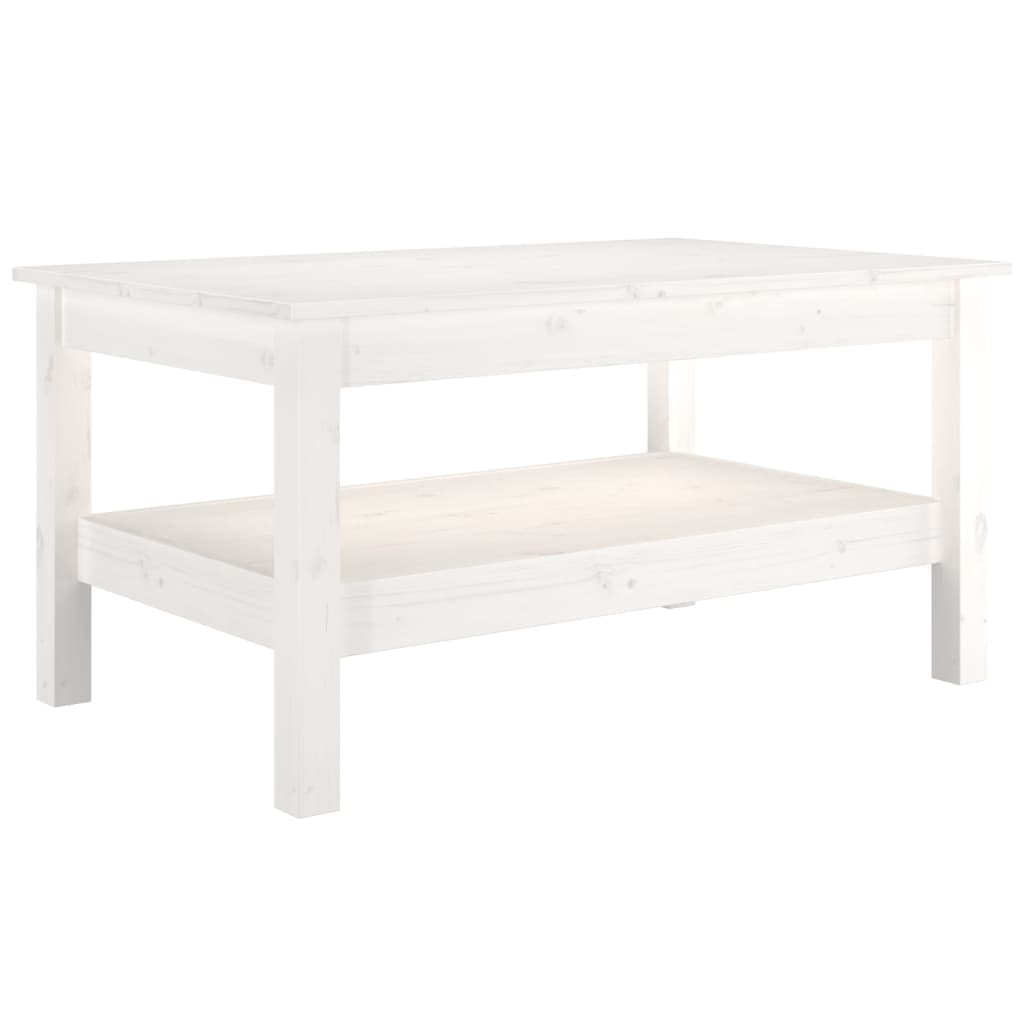 Couchtisch Weiß 80x50x40 cm Massivholz Kiefer