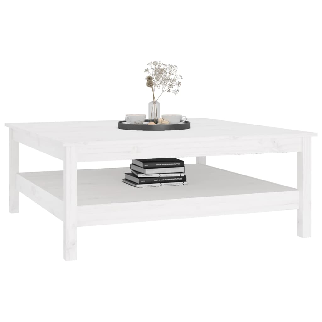 Coffee Table White 100x100x40 cm Solid Pine