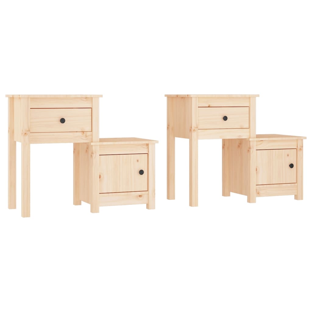 Bedside tables 2 pcs. 79.5x38x65.5 cm solid pine wood