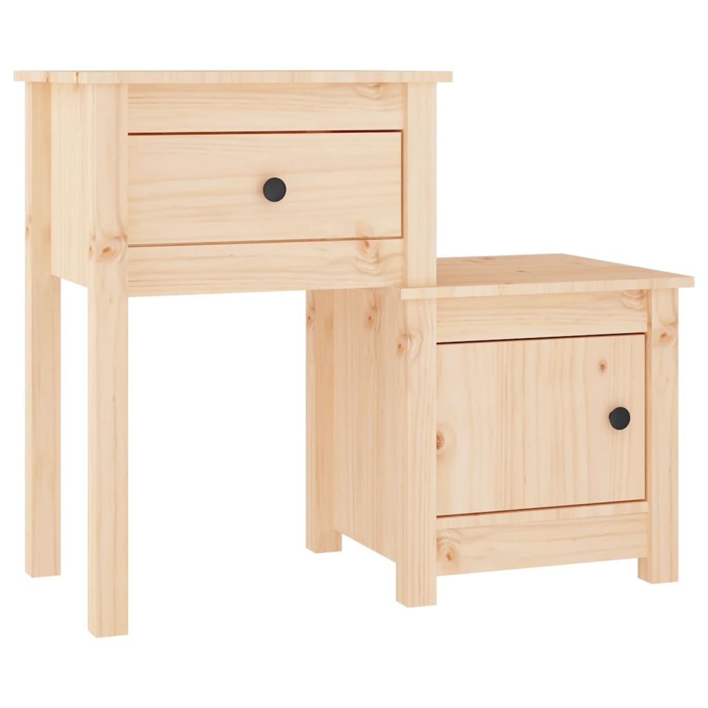 Bedside tables 2 pcs. 79.5x38x65.5 cm solid pine wood