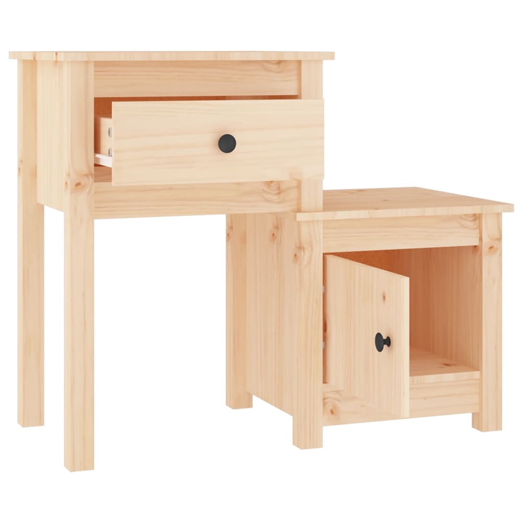 Bedside tables 2 pcs. 79.5x38x65.5 cm solid pine wood