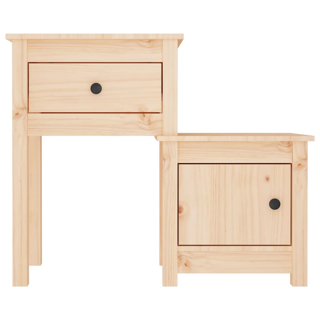 Bedside tables 2 pcs. 79.5x38x65.5 cm solid pine wood