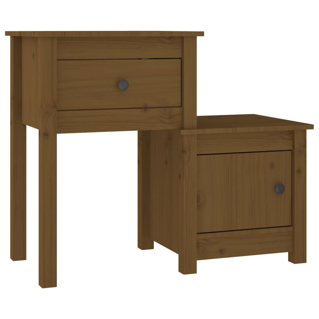 Tables de chevet 2 pcs. marron miel 79,5x38x65,5cm bois de pin massif