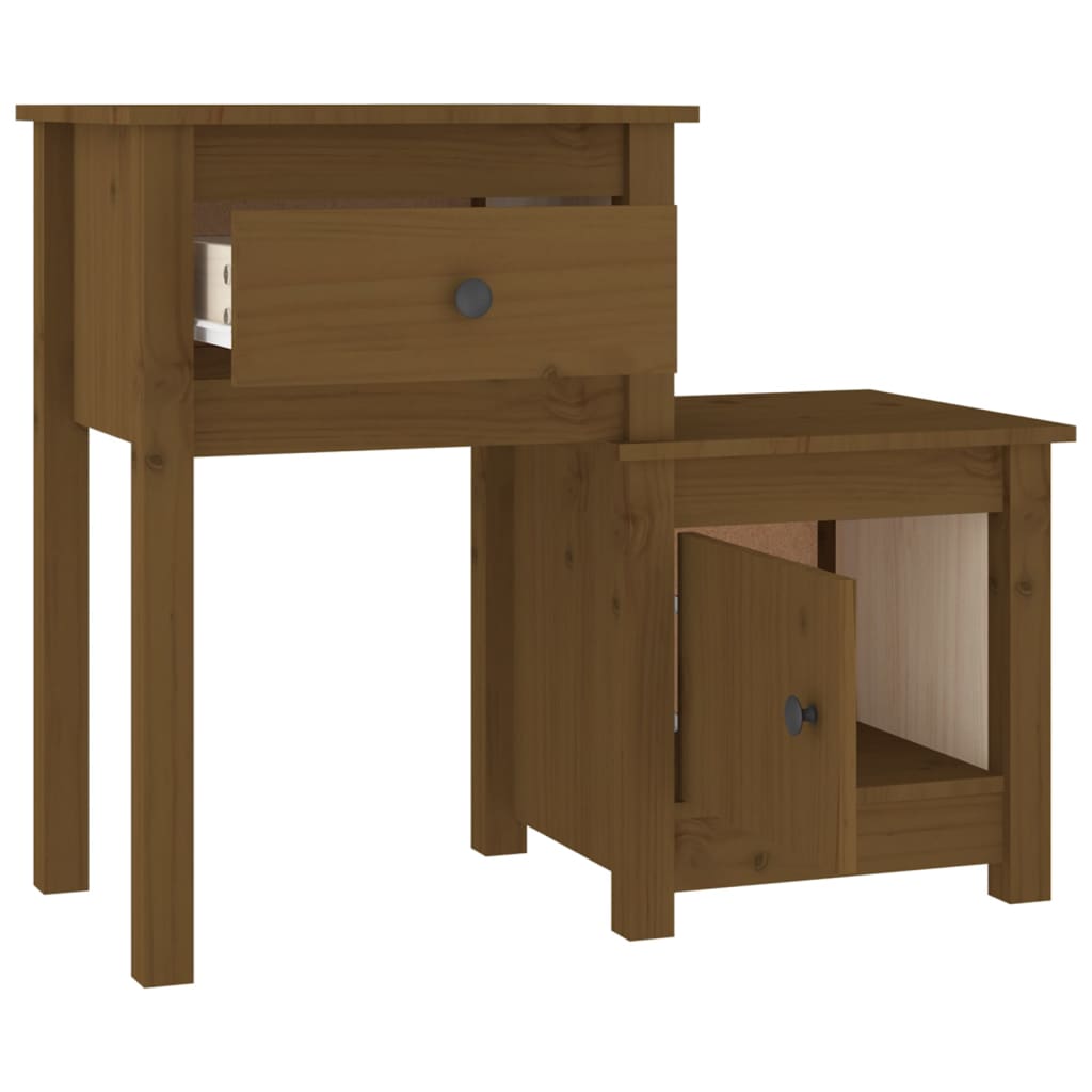 Tables de chevet 2 pcs. marron miel 79,5x38x65,5cm bois de pin massif