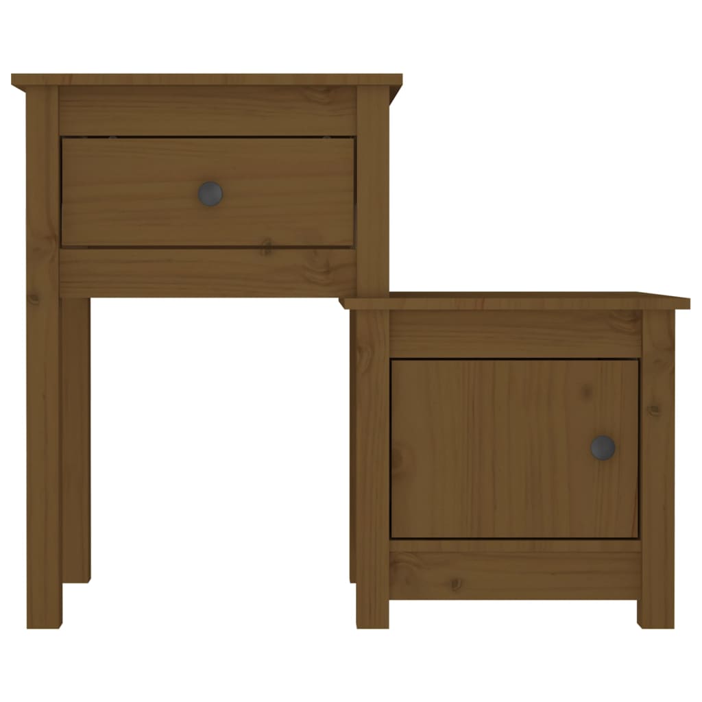 Tables de chevet 2 pcs. marron miel 79,5x38x65,5cm bois de pin massif