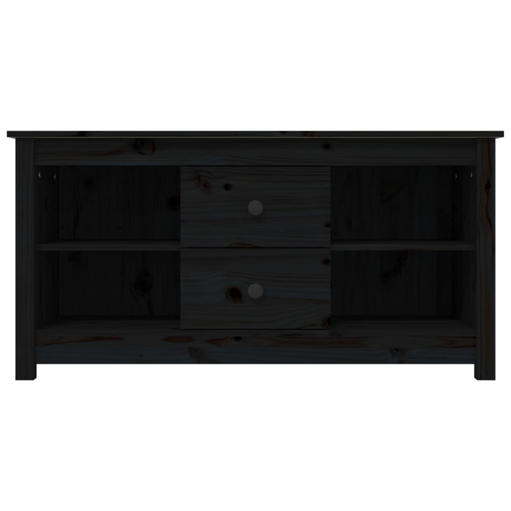 Meuble TV noir 103x36,5x52 cm en bois de pin massif
