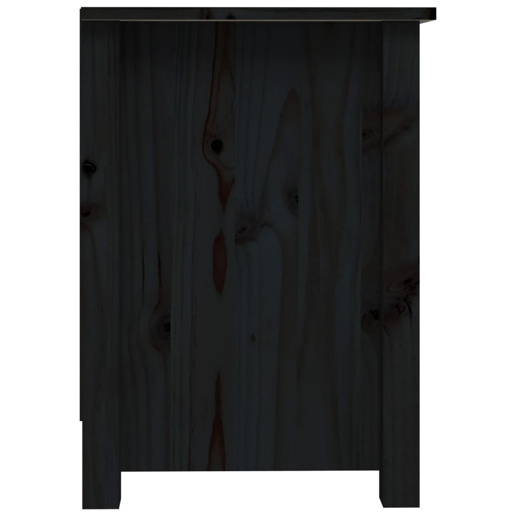 Meuble TV noir 103x36,5x52 cm en bois de pin massif