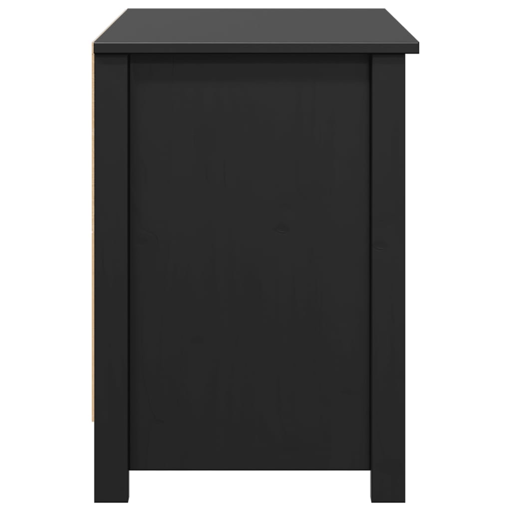 Meuble TV noir 103x36,5x52 cm en bois de pin massif