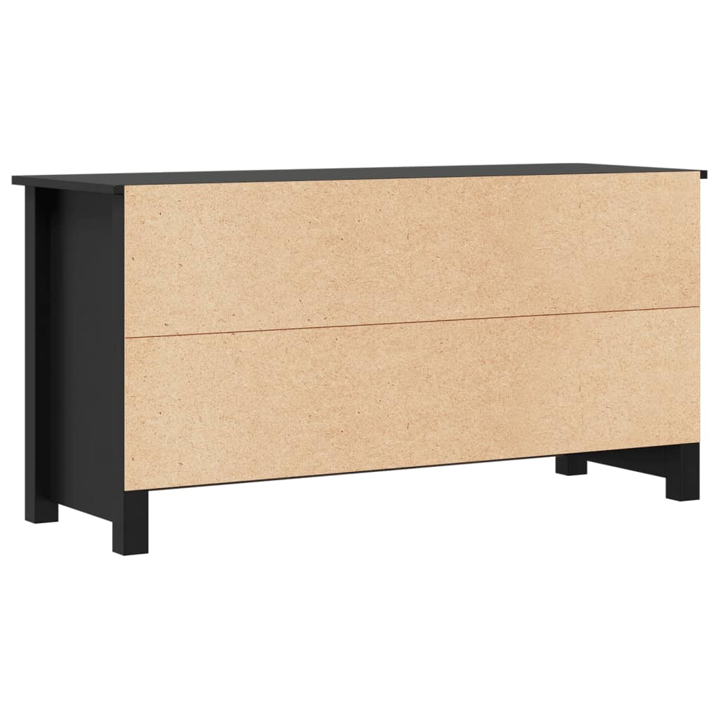 Meuble TV noir 103x36,5x52 cm en bois de pin massif