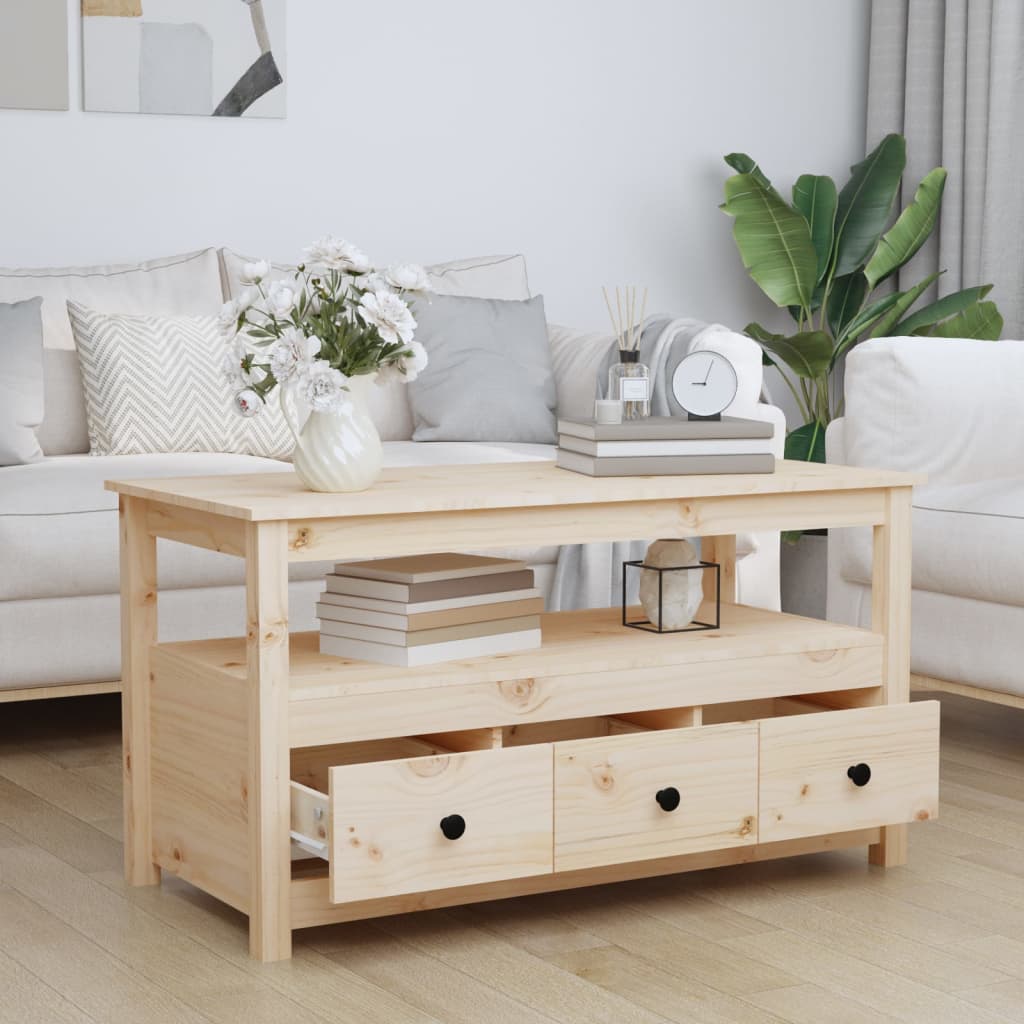 Coffee table 102x49x55 cm solid pine wood