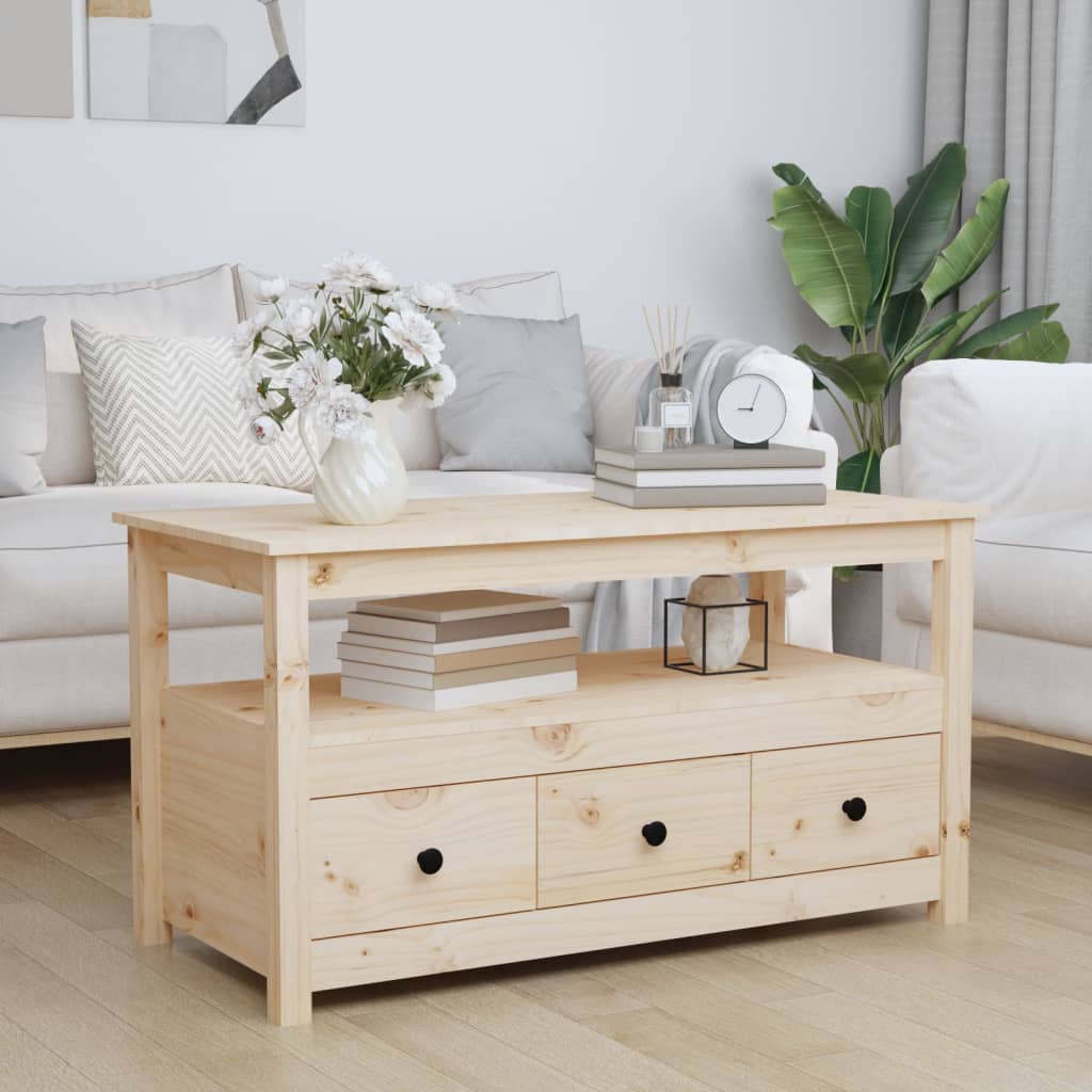 Coffee table 102x49x55 cm solid pine wood