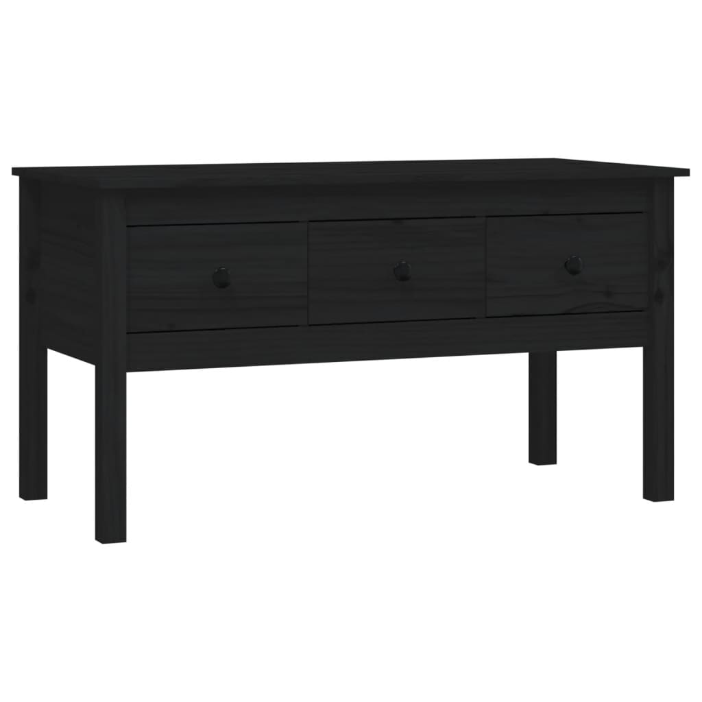 Coffee Table Black 102x49x55 cm Solid Pine
