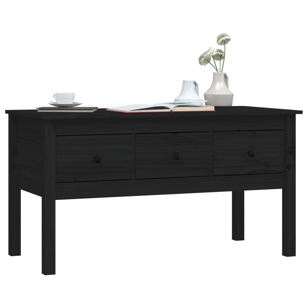 Coffee Table Black 102x49x55 cm Solid Pine