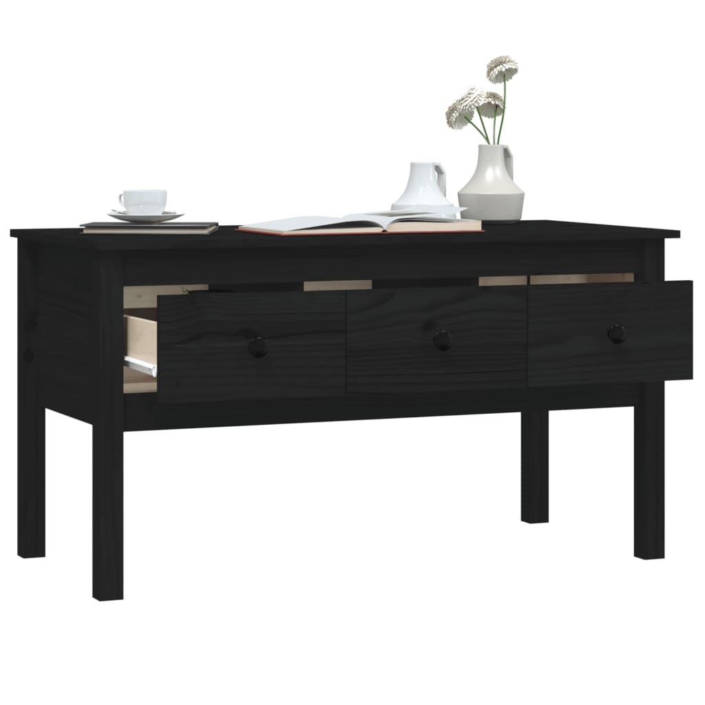 Coffee Table Black 102x49x55 cm Solid Pine