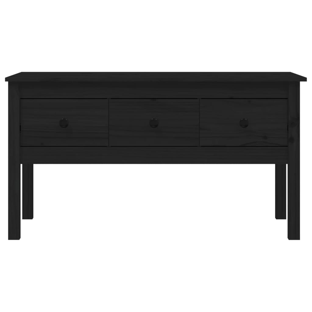 Coffee Table Black 102x49x55 cm Solid Pine