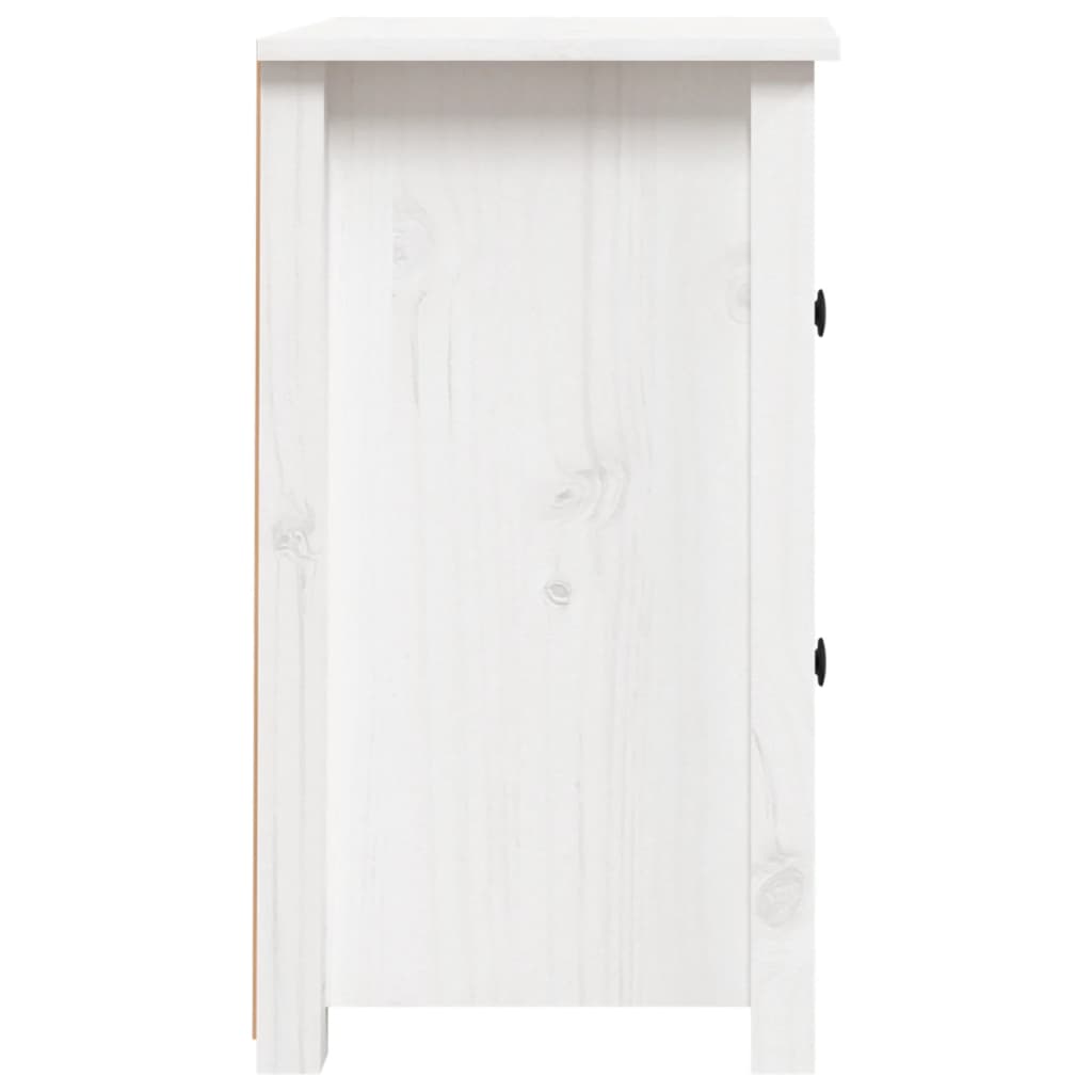 Nachttische 2 Stk. Weiß 40x35x61,5 cm Massivholz Kiefer