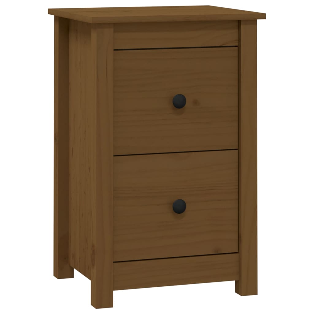 Bedside table honey brown 40x35x61.5 cm solid pine wood