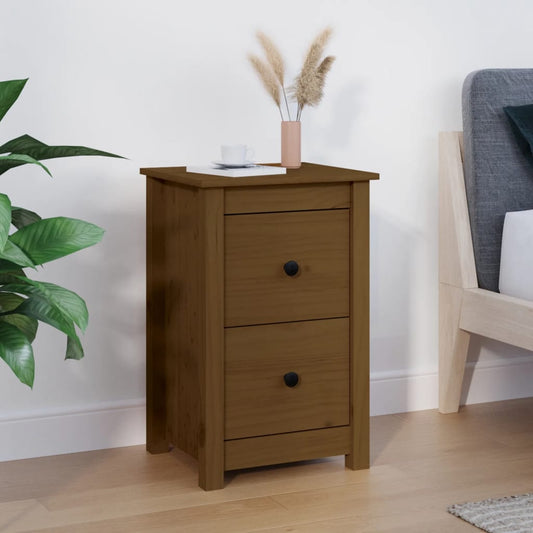 Bedside table honey brown 40x35x61.5 cm solid pine wood
