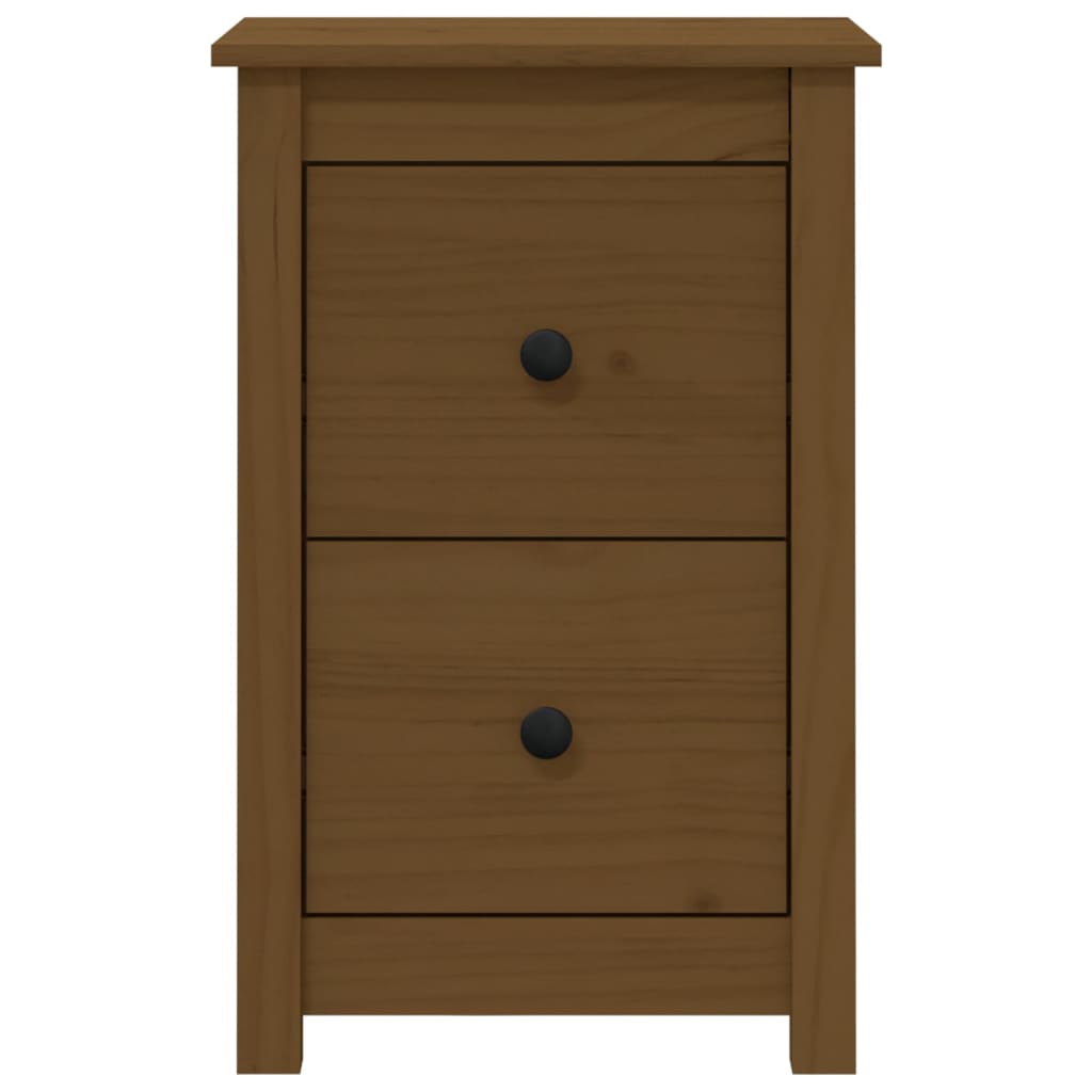 Tables de chevet 2 pcs. marron miel 40x35x61,5 cm en bois de pin massif