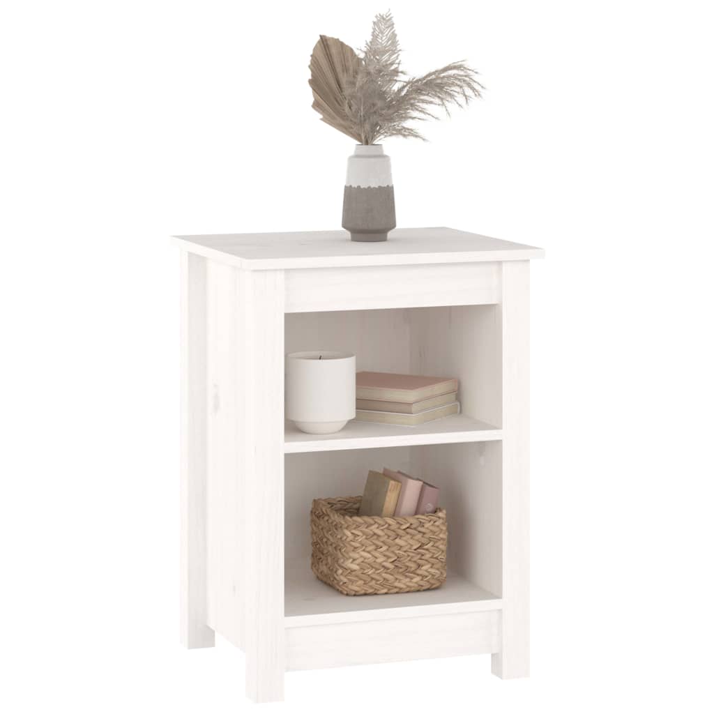 Bedside tables 2 pcs. White 40x35x55 cm solid pine wood