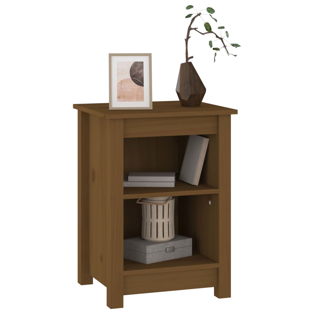 Bedside table honey brown 40x35x55 cm solid pine wood