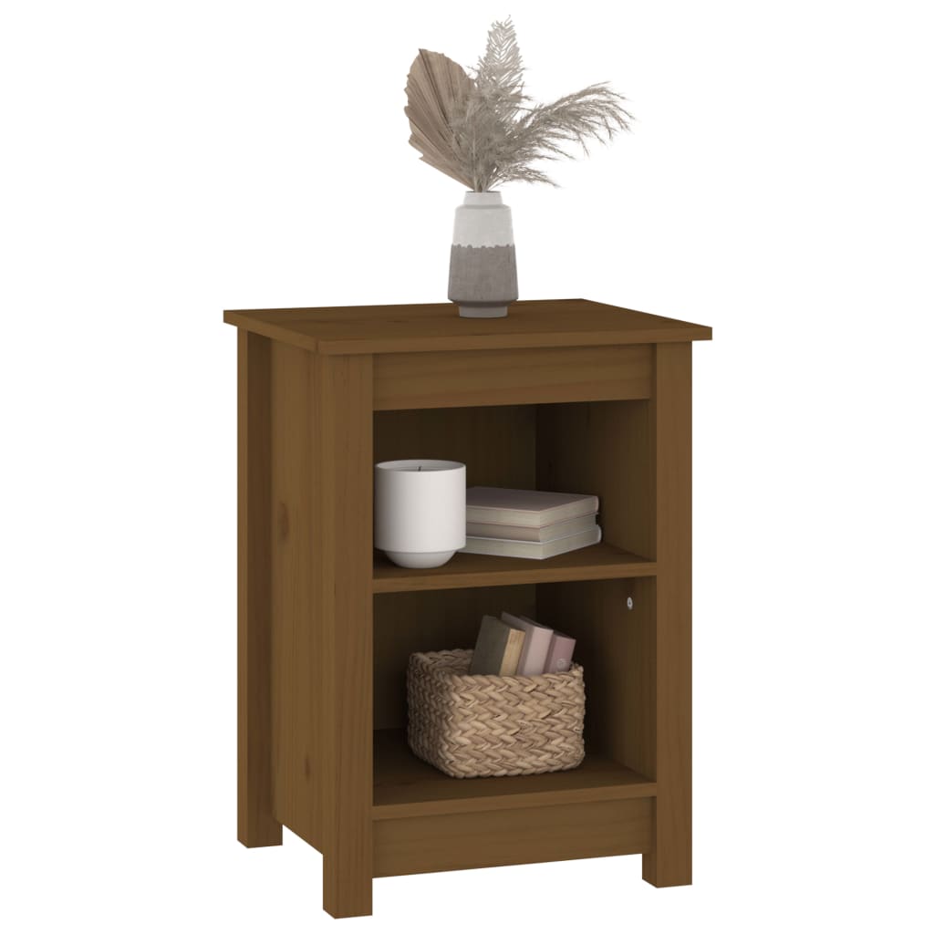 Tables de chevet 2 pcs. marron miel 40x35x55 cm en bois de pin massif