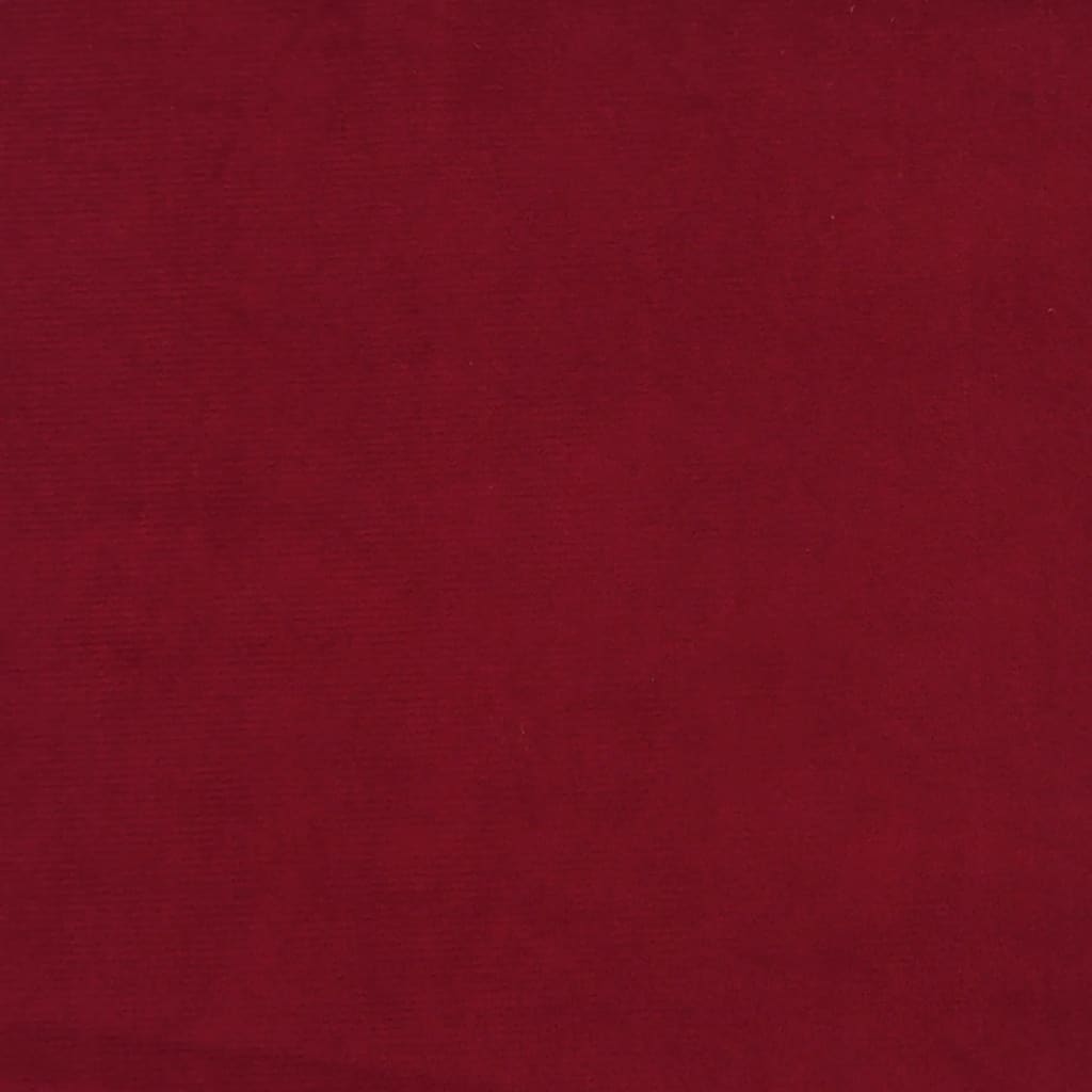 Chaise à bascule et tabouret avec pieds en bois et velours rouge vin