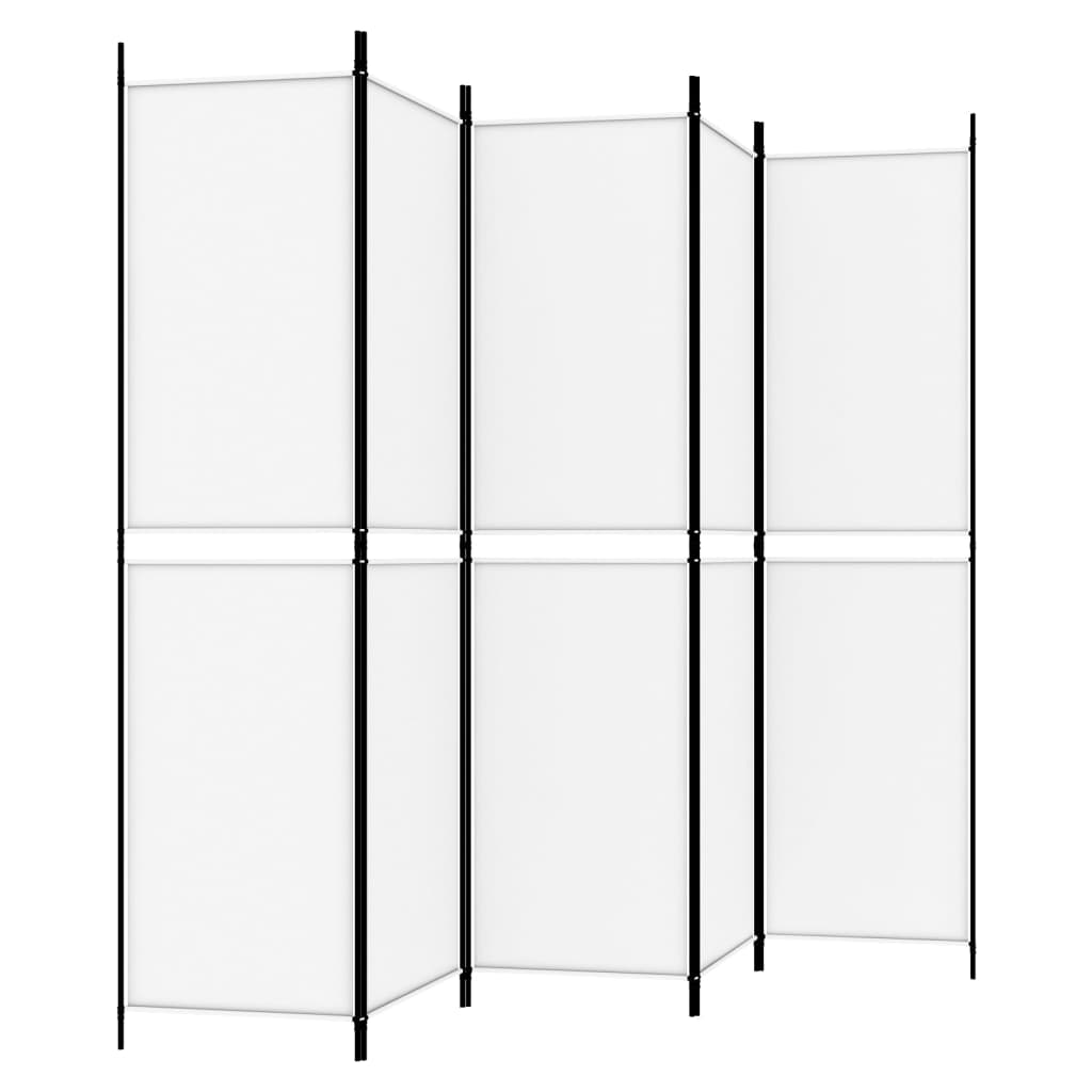 5-tlg. Paravent Weiß 250x200 cm Stoff
