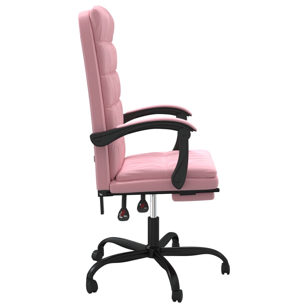 Bürostuhl mit Liegefunktion Rosa Samt