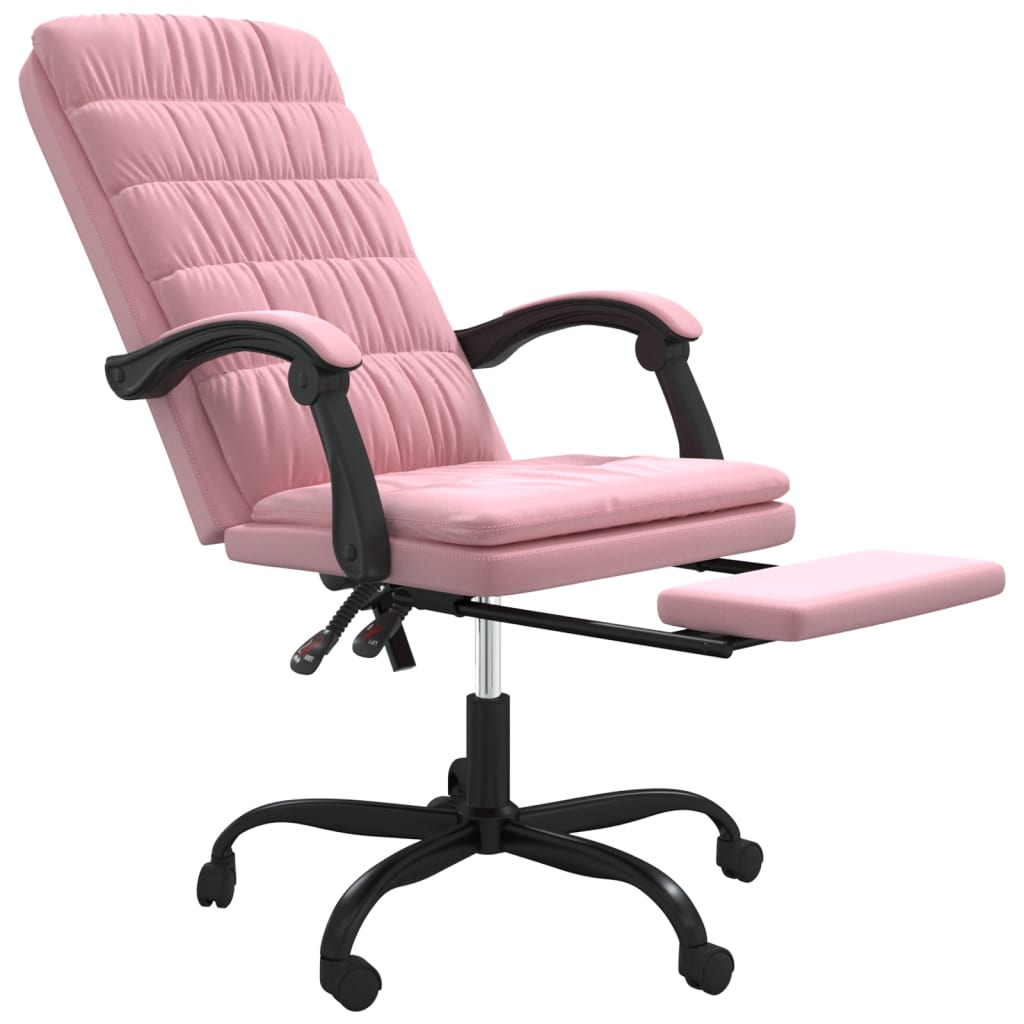 Bürostuhl mit Liegefunktion Rosa Samt