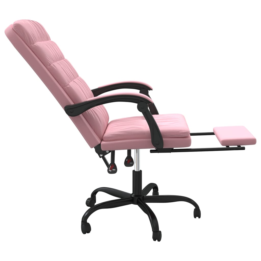 Bürostuhl mit Liegefunktion Rosa Samt