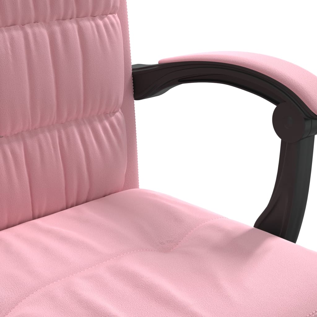 Bürostuhl mit Liegefunktion Rosa Samt