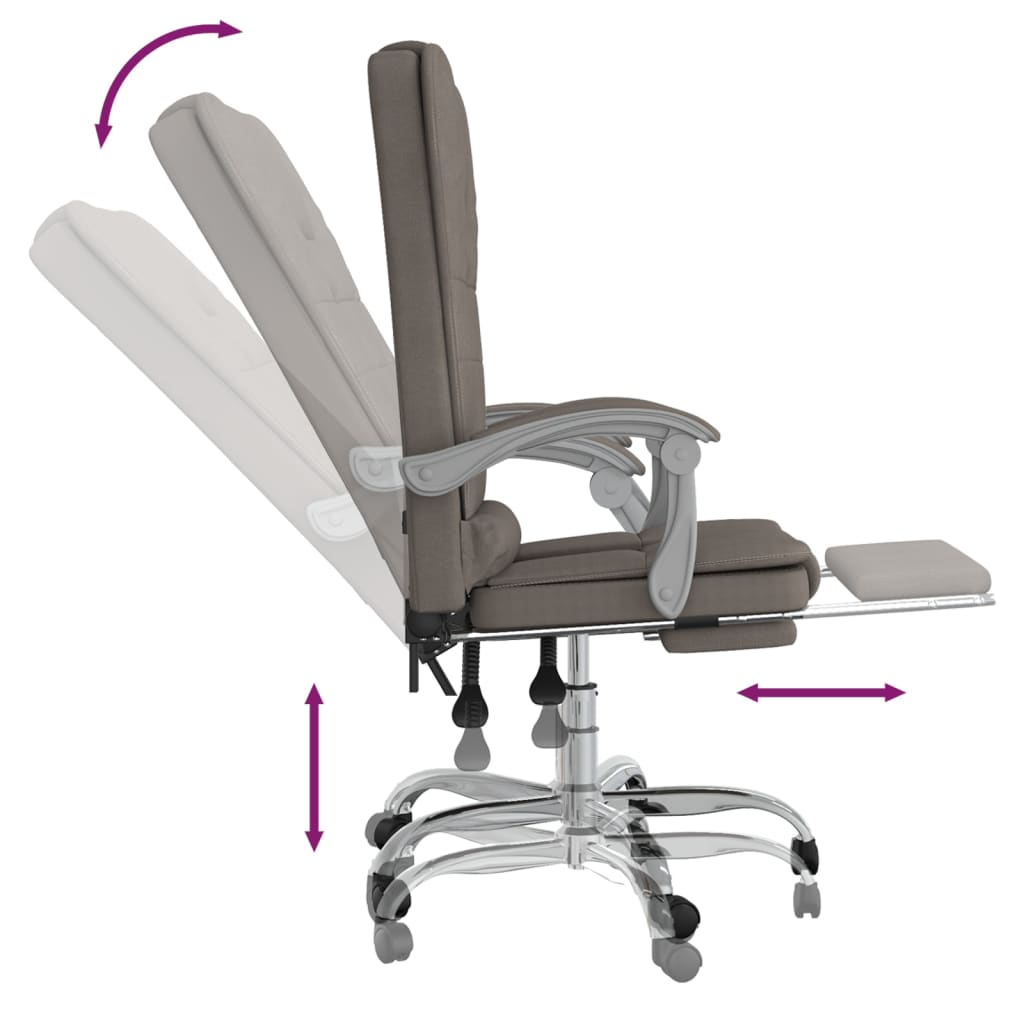 Bürostuhl mit Massagefunktion Taupe Stoff