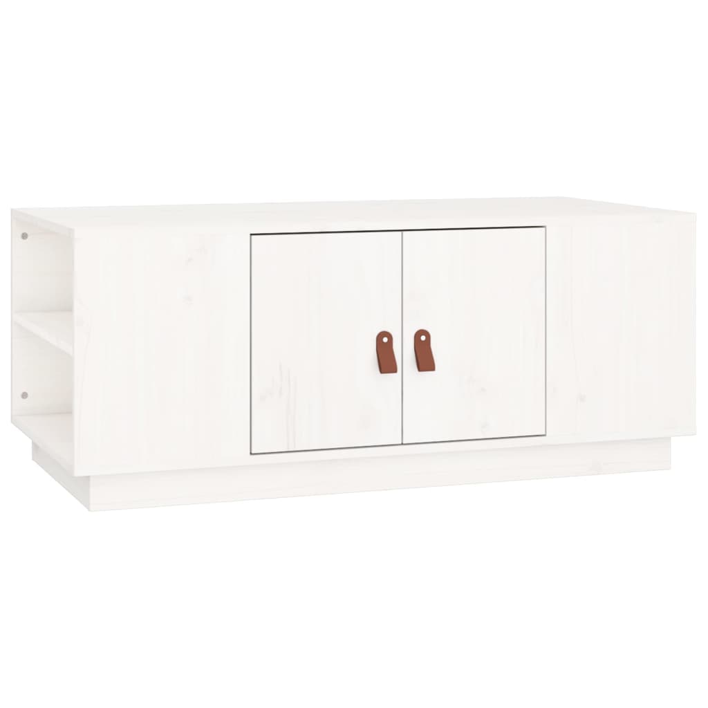 Coffee Table White 100x50x41 cm Solid Pine