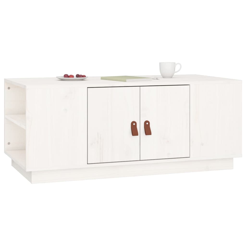 Coffee Table White 100x50x41 cm Solid Pine