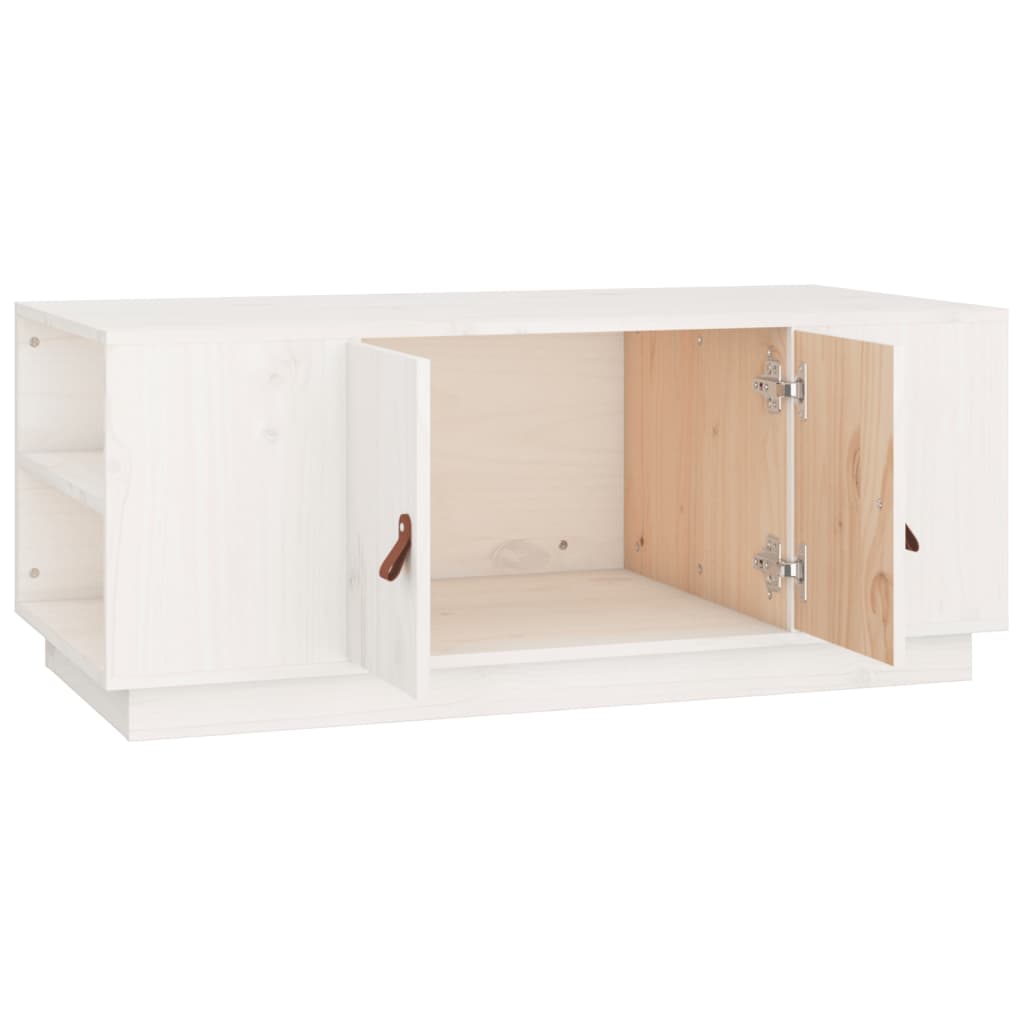 Coffee Table White 100x50x41 cm Solid Pine