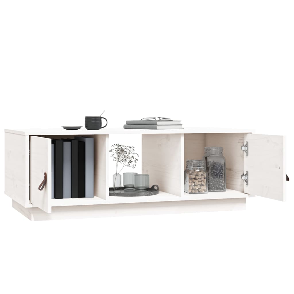 Coffee Table White 100x50x35 cm Solid Pine