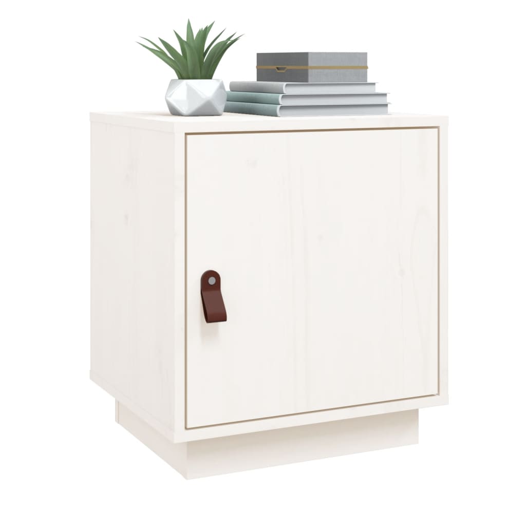 Bedside tables 2 pcs. White 40x34x45 cm solid pine wood