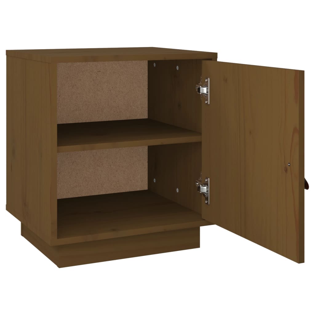 Bedside table honey brown 40x34x45 cm solid pine wood