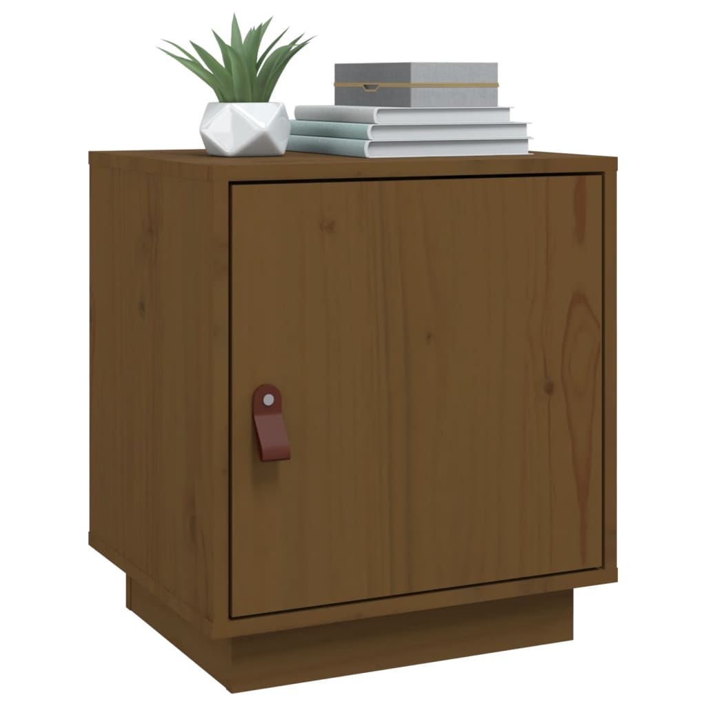 Tables de chevet 2 pcs. marron miel 40x34x45 cm en bois de pin massif