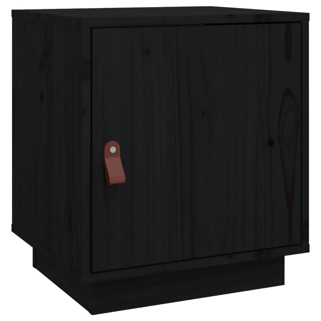 Bedside Table Black 40x34x45 cm Solid Pine