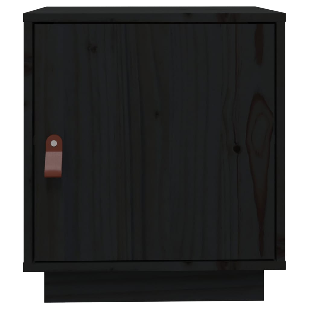 Bedside Table Black 40x34x45 cm Solid Pine
