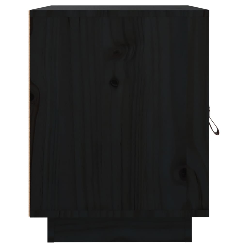 Bedside Table Black 40x34x45 cm Solid Pine